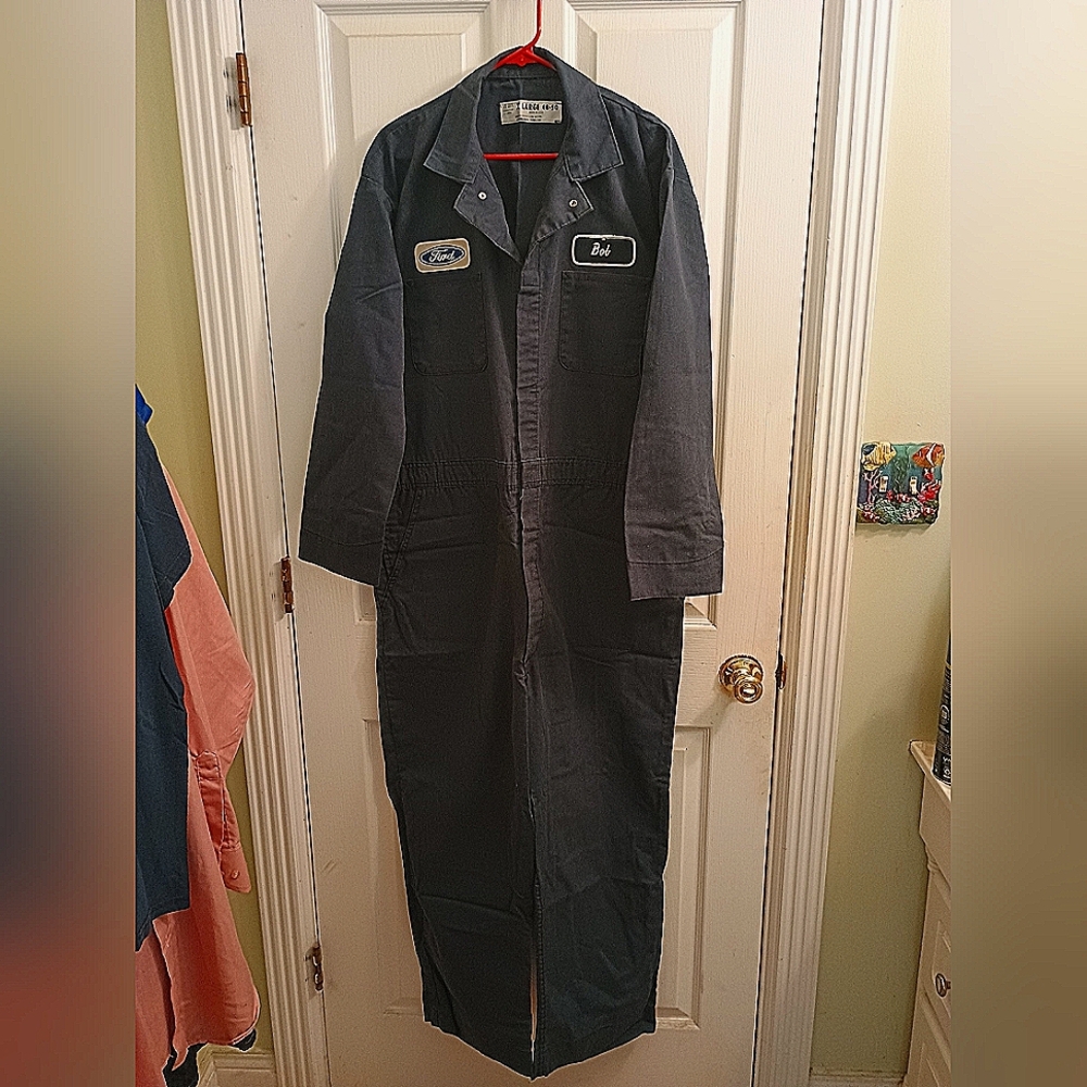 Vintage Ford Motor Company Navy Blue Mechanic Coveralls